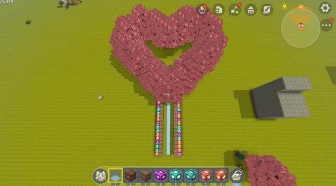 迷你世界爱心怎么建造